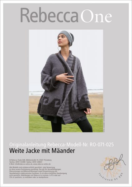 Strickanleitung - Weiter Jacke mit Mäander