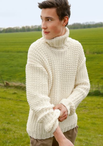 Herrenpullover mit Strukturmuster