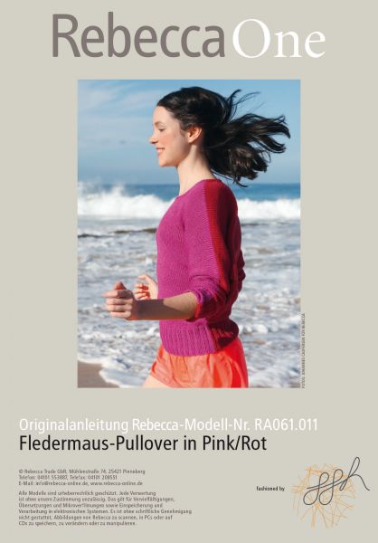 Fledermaus-Pullover in Pink/Rot