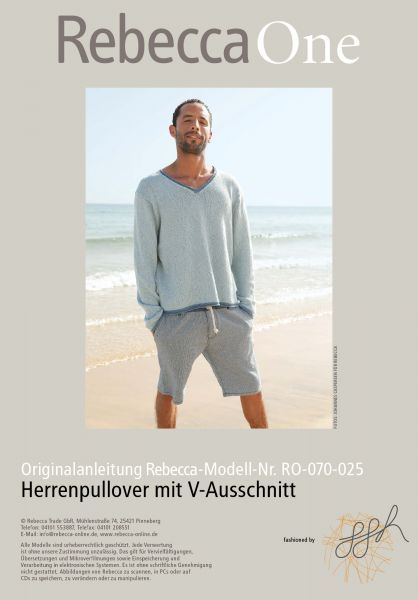 Strickmuster - Herrenpullover mit V-Ausschnitt