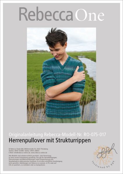 Strickanleitung - Herrenpullover m. Strukturrippen