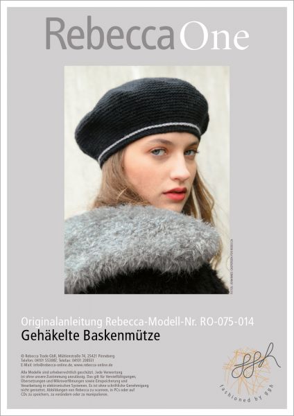 Strickanleitung - Gehäkelte Baskenmütze