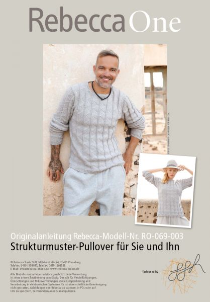 Herrenpullover mit Strukturmuster