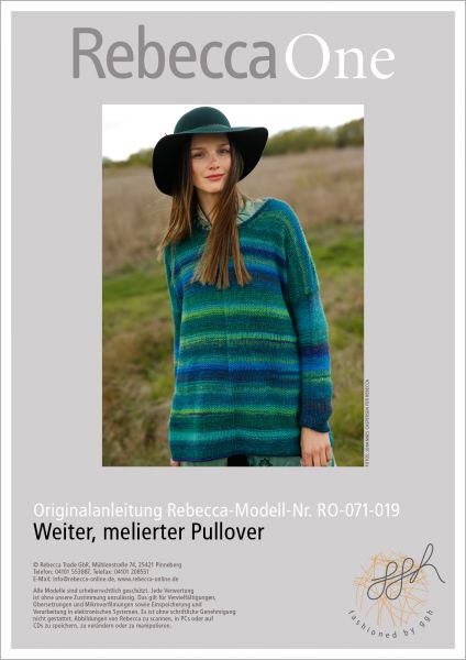 Strickanleitung - Weiter, melierter Pullover