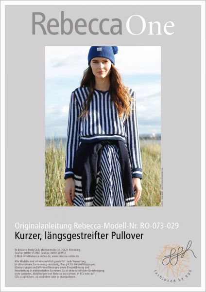 Knit pattern – Short, vertically striped jumper