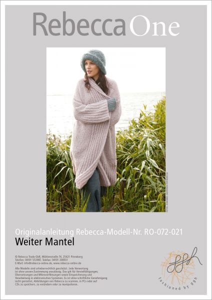 Knit pattern – loose fitting coat with shawl collar