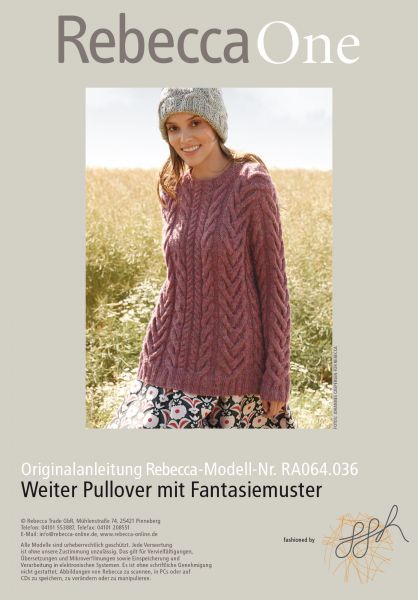 Weiter Pullover mit Fantasiemuster