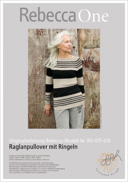 Knit pattern - Raglan jumper with whorly stripes