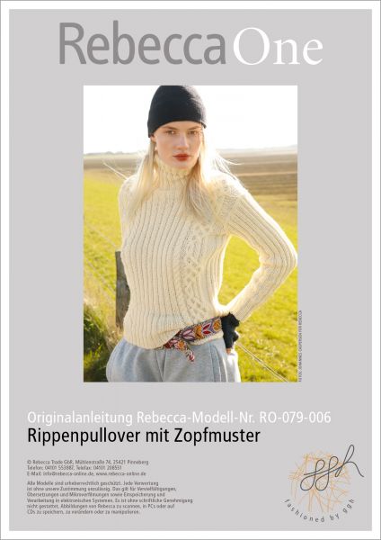 Anleitung - Rippenpullover mit Zöpfen