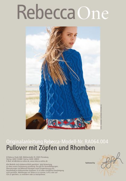 Pullover mit Zöpfen und Rhomben