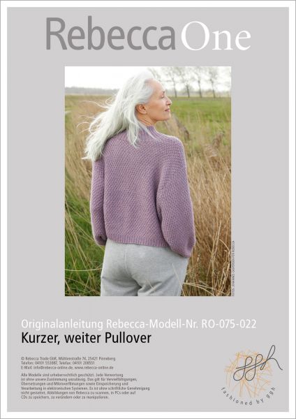 Knit pattern – Short, loose-fitting jumper