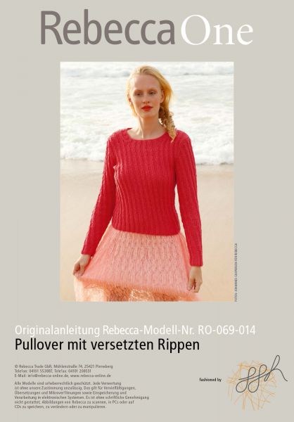 Jumper with offset ribbing