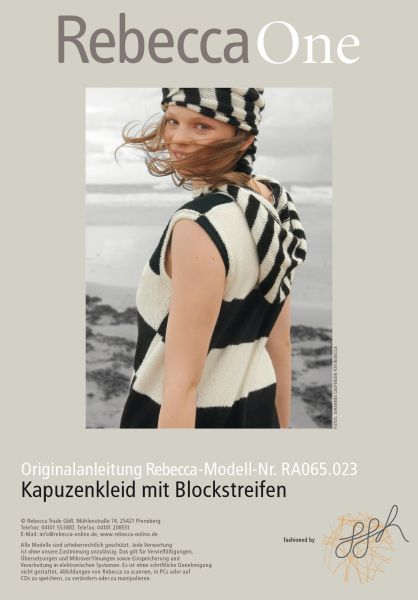 Kapuzenkleid mit Blockstreifen