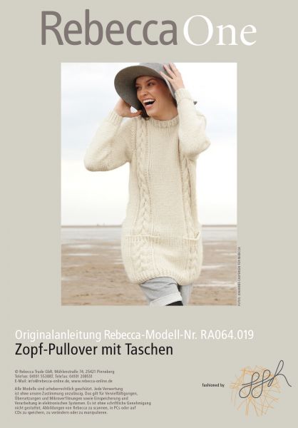 Zopf-Pullover mit Taschen