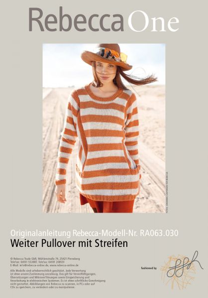 Weiter Pullover mit Streifen