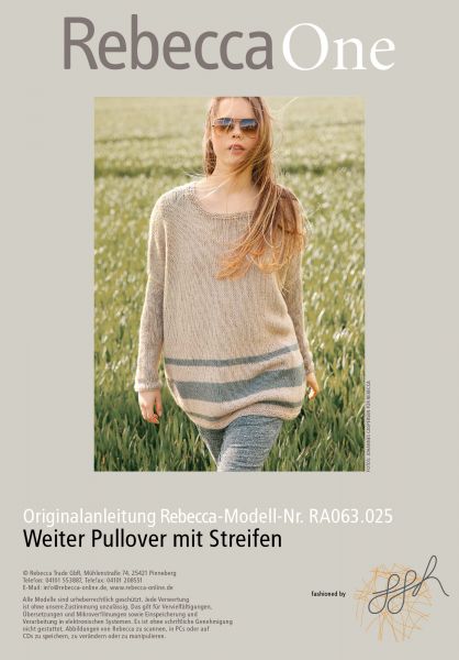 Weiter Pullover mit Streifen