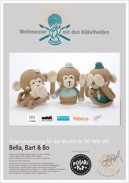 Häkelanleitung "Bella, Bart und Bo"