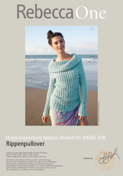 Rippenpullover mit großem Kragen