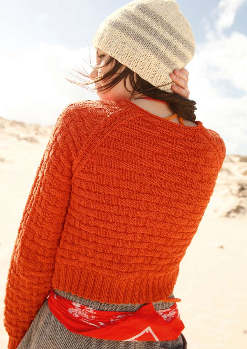 Knit pattern – Cropped raglan jumper | Rebecca