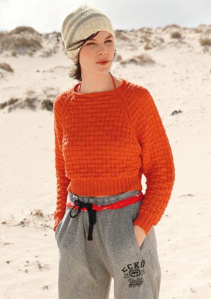 Kurzer Raglanpullover