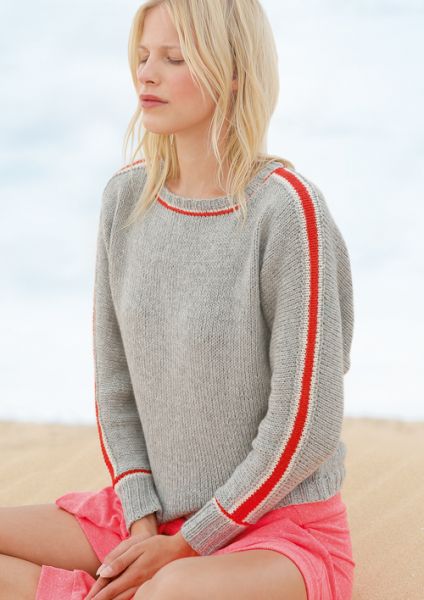 Grauer Fledermaus-Pullover