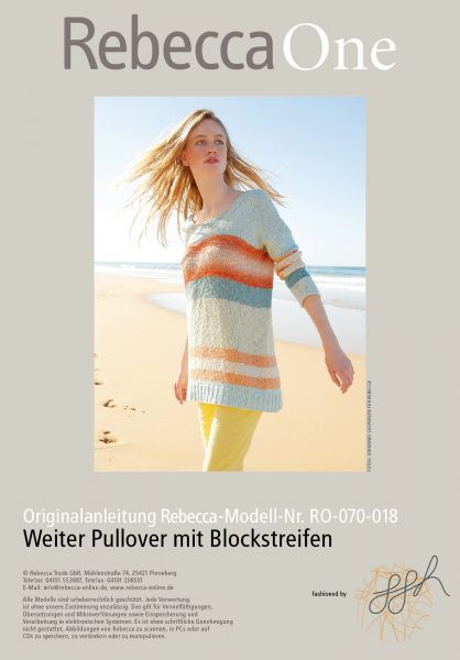 Strickmuster - Weiter Pullover mit Blockstreifen