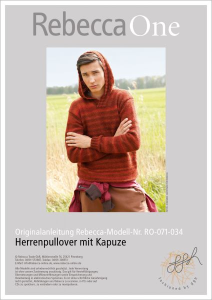 Strickanleitung - Herrenpullover mit Kapuze