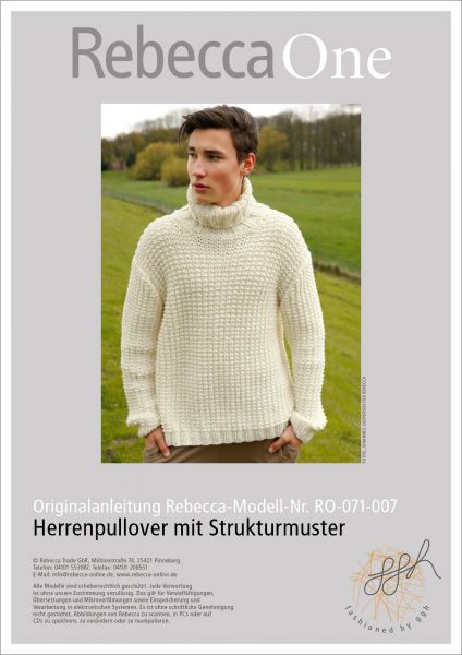 Strickanleitung - Herrenpullove mit Strukturmuster