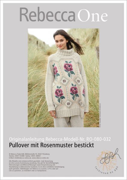 Anleitung - Pullover mit Rosenmuster bestickt