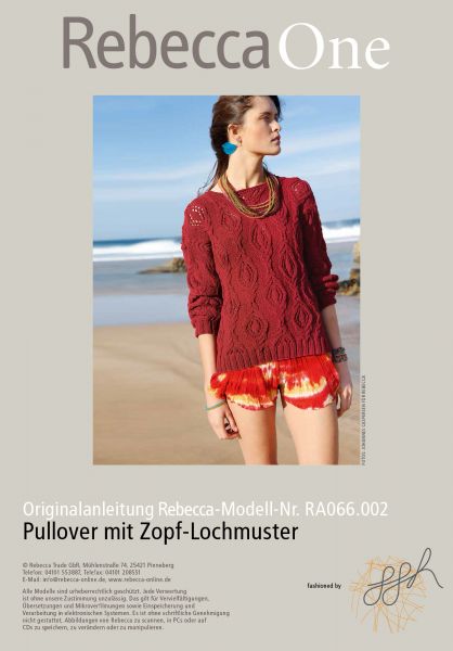 Pullover mit Zopf-Lochmuster