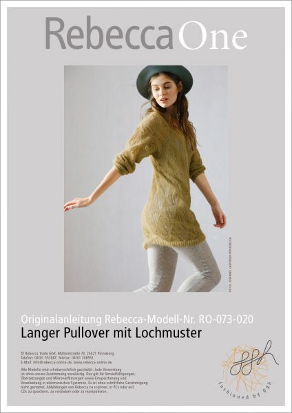 Knit pattern – Long peep-hole pattern jumper