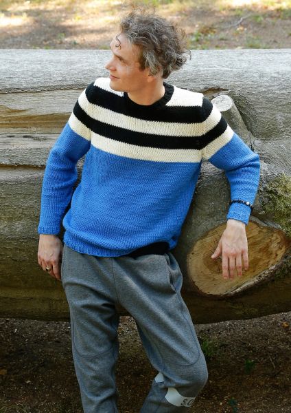 Strickanleitung - Herrenpullover mit Streifen