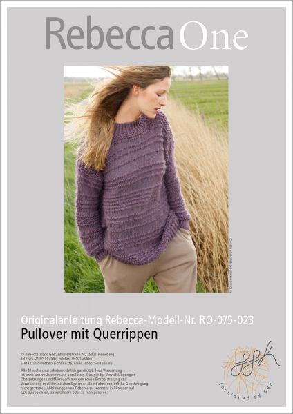 Knit pattern – jumper with horizontal ribbing