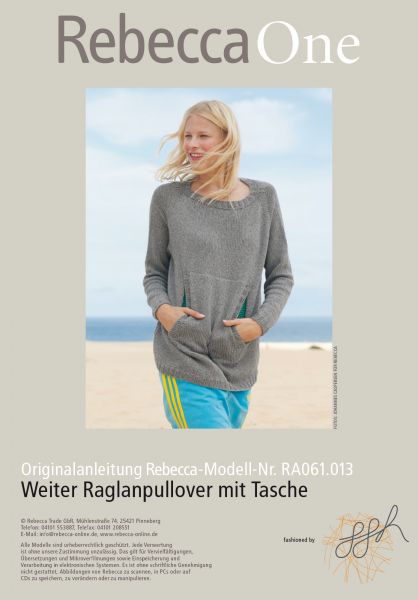 Weiter Raglanpullover mit Tasche