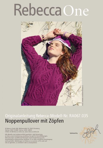 Noppenpullover mit Zöpfen