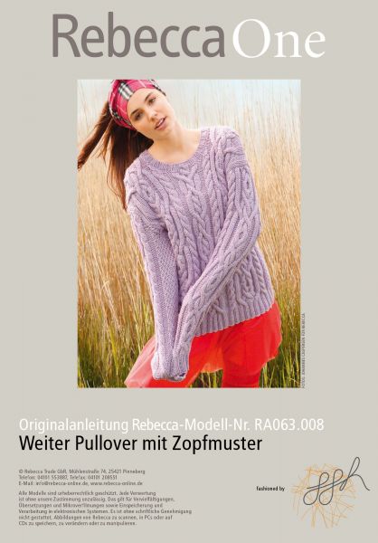 WeiterPullover mit Zopfmuster