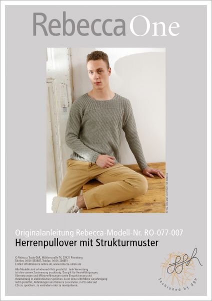 Strickanleitung - Herrenpullover mit Strukturmuste