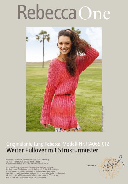 Weiter Pullover mit Strukturmuster