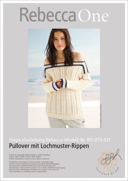 Strickanleitung - Pullover mit Lochmuster-Rippen