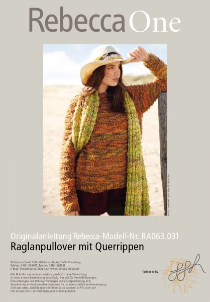 Raglanpullover mit Querrippen