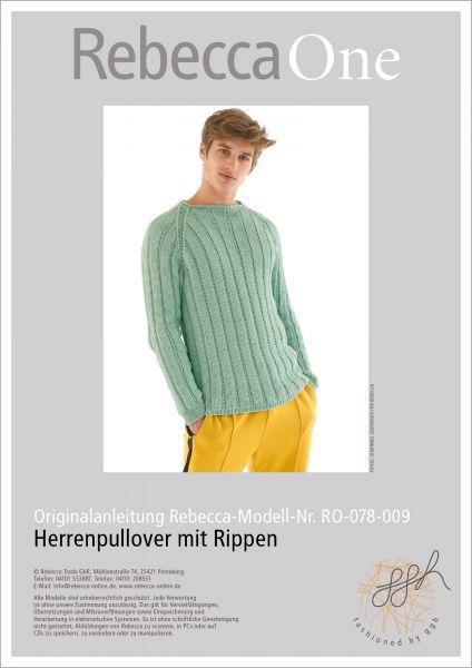 Anleitung - Herrenpullover mit Rippen