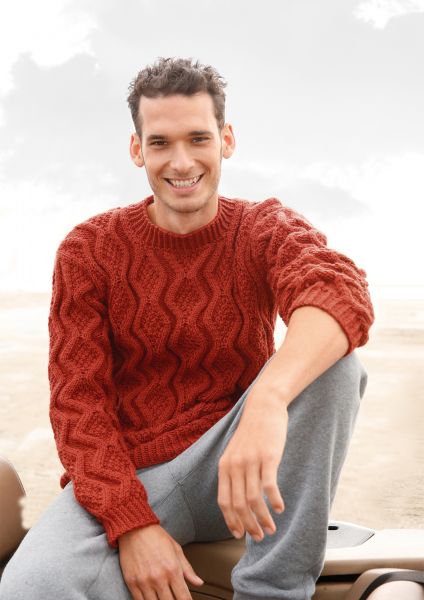 Herrenpullover mit Rhomben