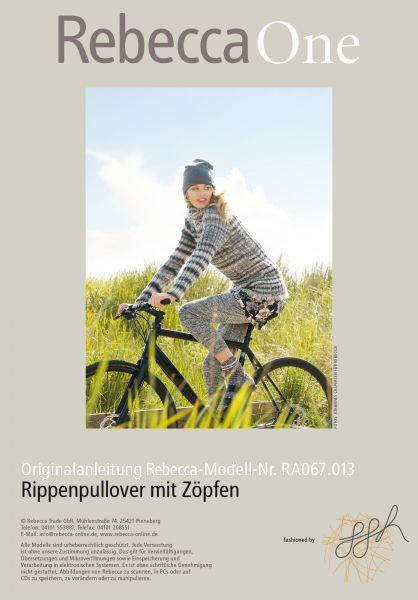 Rippenpullover mit Zöpfen